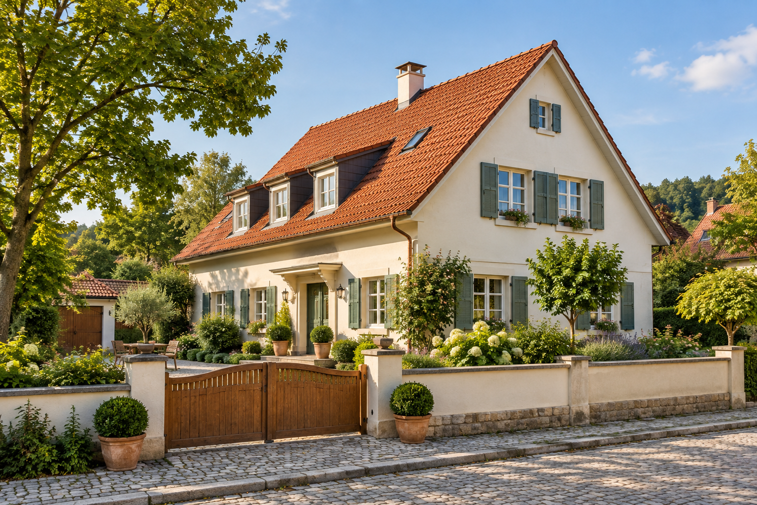 Wohnhaus mit Hof und Garten